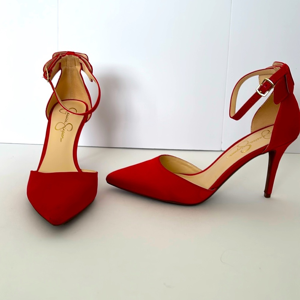Jessica Simpson Red Satin Heels
